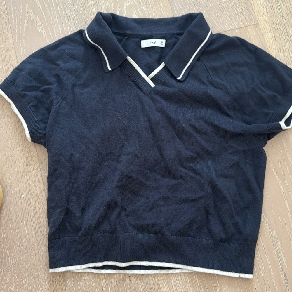 tna aritzia knit polo tshirt